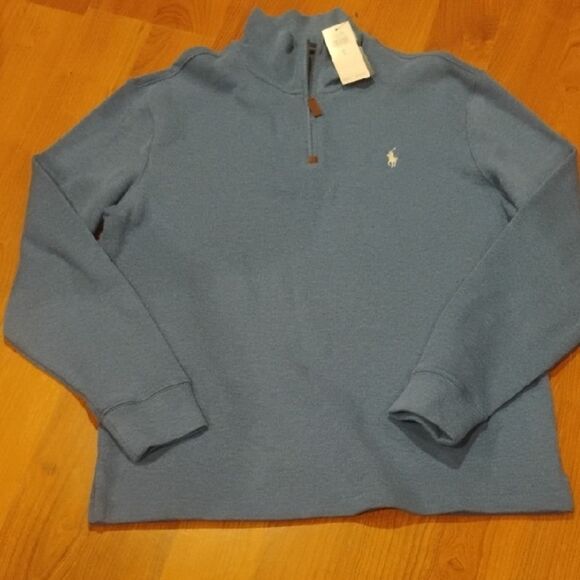 Polo by Ralph Lauren Men's Zip-Up Sweater in Light Blue - Picture 1 of 4